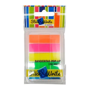 Banderitas Pop-Up 150 Unidades, 5Colores - STICK & WRITE - OFICINA