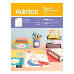 Etiqueta Inkjet/Laser Adetec - Carta Blanca 216X279 Mm 50 Hojas - ADETEC - OFICINA