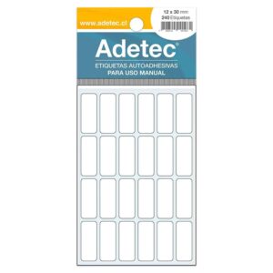 Etiqueta Manual Adetec - Rectangular Blanca 12X30 Mm - ADETEC - OFICINA